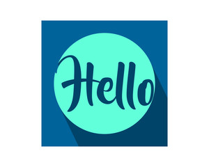 blue hello typography typographic creative writing text image icon