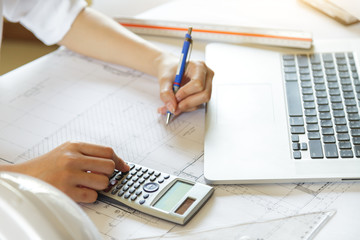 concept of engineering drawing layout and calculate number in calculator