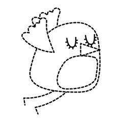 cute cartoon bird animal beauty vector illustration dotted line