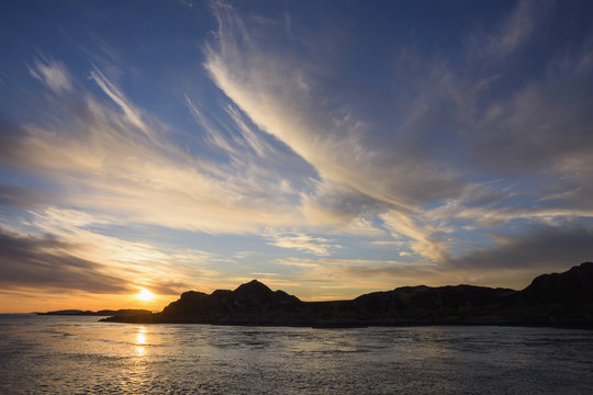 Sunset over the Inner Hebrides, from Scarba looking towards Lunga, Scotland
