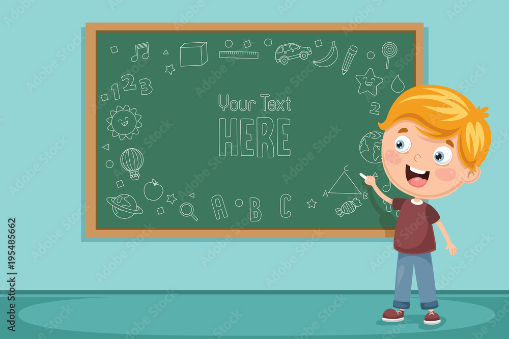 Wall mural Vector Illustration Of Kids Classroom