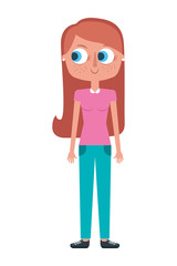 cartoon beauty mother standing character vector illustration