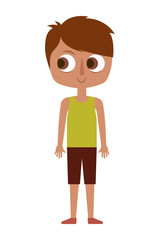 cartoon little boy is standing character vector illustration