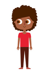 cartoon little boy is standing character vector illustration