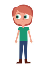 cartoon little boy is standing character vector illustration