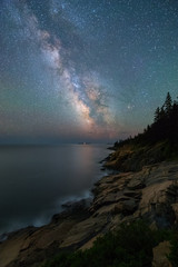 The Milky Way over Otter Cove in Acadia National Park Maine
