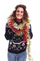 Young christmas woman