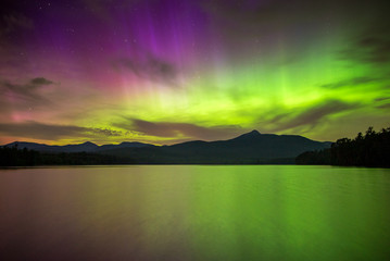Northern Lights Over The White Mountains Of New Hampshire