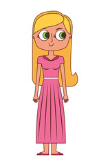 cartoon beauty mother standing character vector illustration