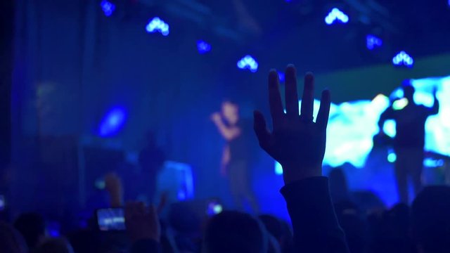 Hand raised at a concert