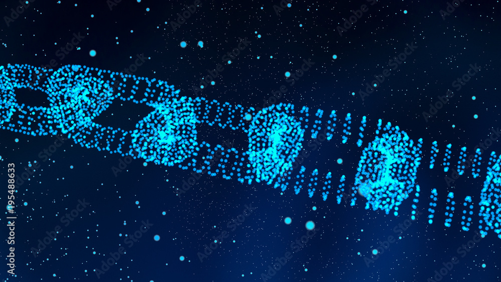 Poster blockchain digital illuminated shape. data node base concept. 3d render illustration