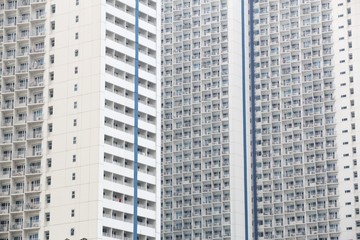 High density condominium in Philippines. Urban hell. - obrazy, fototapety, plakaty
