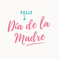 Happy mothers day card. Editable logo vector design. Spanish version. - 195489460
