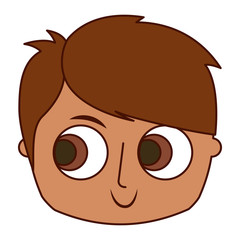 smiling happy face boy male young character vector illustration