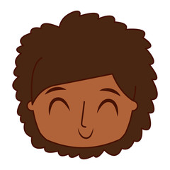 smiling happy face boy male young character vector illustration