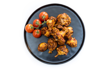 roasted sleeves chicken with potatoes and barbecue sauce