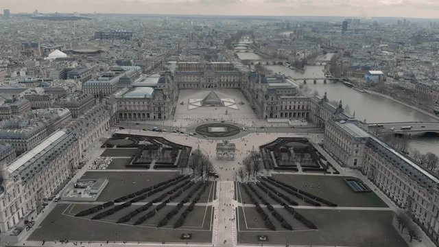 Drone View Louvre 4k
