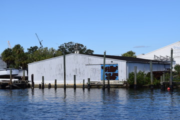 Fototapeta na wymiar Boathouse on the River
