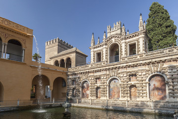 Fototapeta na wymiar Alcazar of Seville, Reales Alcazares de Sevilla, Andalucia, Spain.
