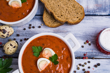 Thick vegetable soup with cream