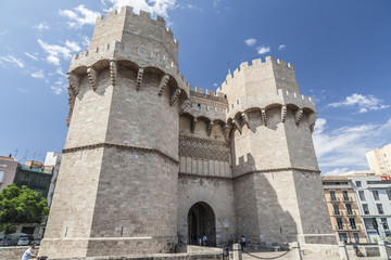 Monument, towers, Torres de Serranos, Valencia, Spain