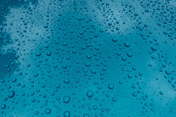 Water drops on metal surface