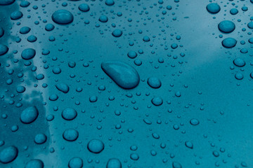 Water drops on metal surface