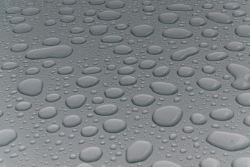 Water drops on metal surface