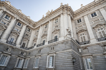Fototapeta na wymiar Royal Palace, Palacio Real, detail facade, Madrid.Spain.