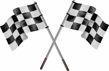 Checkered flags isolated on a white background. Vector art