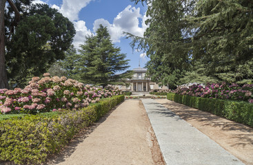  El Escorial, gardens and Caseta del Principe,Pantheon of the Princes, province Madrid, Spain.