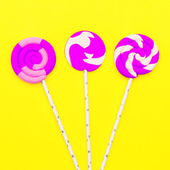 Lollipop Mood.  Candy Minimal Fashion Flatlay art