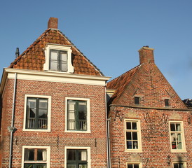 Historic houses in the center of Amersfoort. The Netherlands