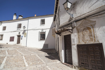 Fototapeta na wymiar Typical street view in the village of Chinchon, province Madrid, Spain.