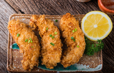Crispy chicken tenderloid deep fried.