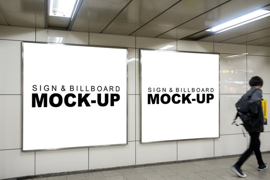 Mock up billboard in public transport