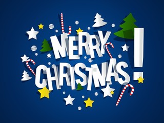 Merry Christmas celebration greeting card design vector illustration