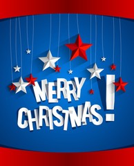 Merry Christmas celebration greeting card design vector illustration