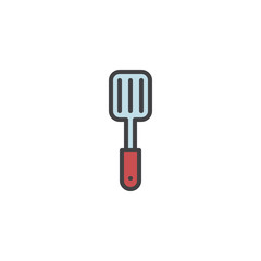 Kitchen spatula filled outline icon, line vector sign, linear colorful pictogram isolated on white. Spatula turner symbol, logo illustration. Pixel perfect vector graphics