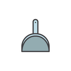 Obraz premium Dustpan filled outline icon, line vector sign, linear colorful pictogram isolated on white. Peel symbol, logo illustration. Pixel perfect vector graphics