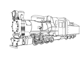 outline of a locomotive vector.