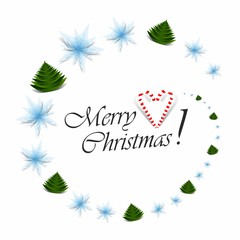 Fototapeta na wymiar Merry Christmas celebration greeting card design vector illustration