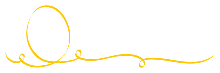 Yellow Calligraphy Easter Egg Ribbon 2 Swirls