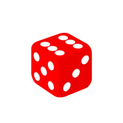 Simple Red Casino Dice Illustration