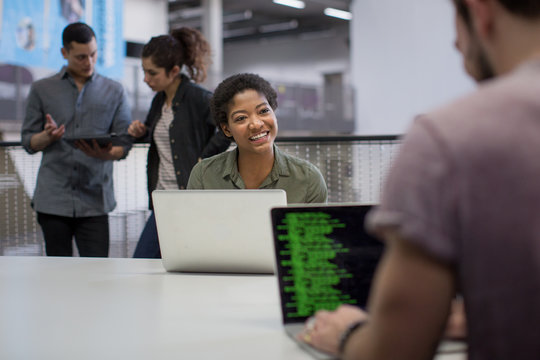 Coders working in an office