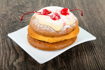 Pancake with cherry
