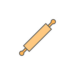 Dough Rolling Pin icon. Kitchen appliances for cooking Illustration. Simple thin line style symbol.