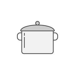 Casserole, Pan icon. Kitchen appliances for cooking Illustration. Simple thin line style symbol.