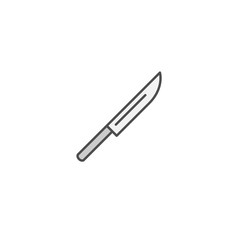 knife icon. Kitchen appliances for cooking Illustration. Simple thin line style symbol.