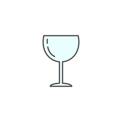 wine glass icon. Kitchen appliances for cooking Illustration. Simple thin line style symbol.